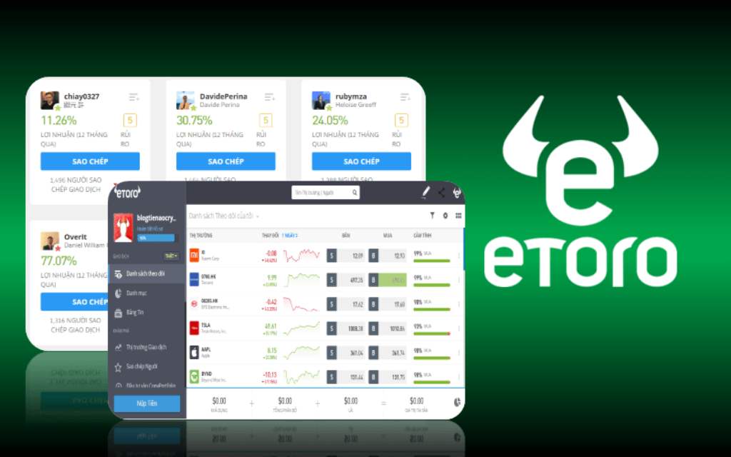 eToro là một sàn giao dịch Bitcoin tại Việt Nam có độ thân thiện cao.