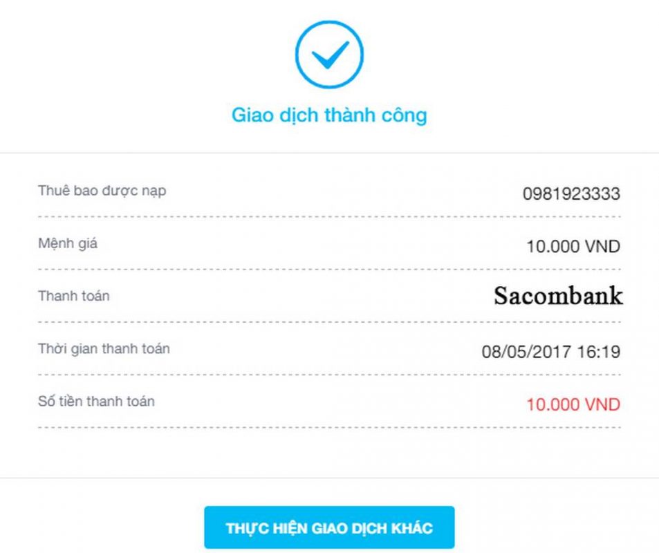 Dịch vụ chuyển tiền online sacombank