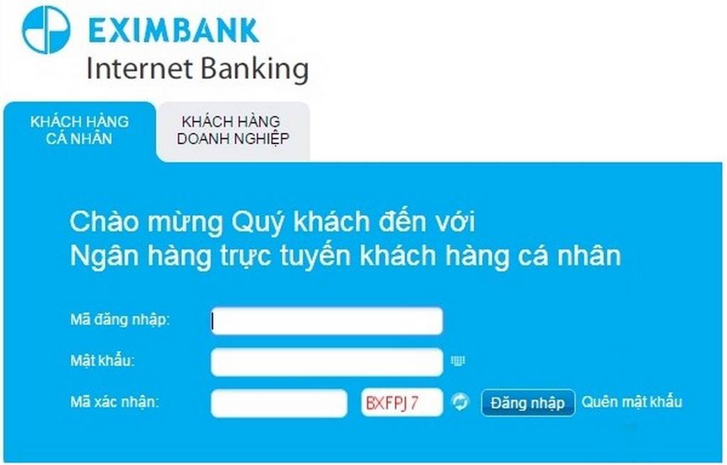đăng ký internet banking eximbank