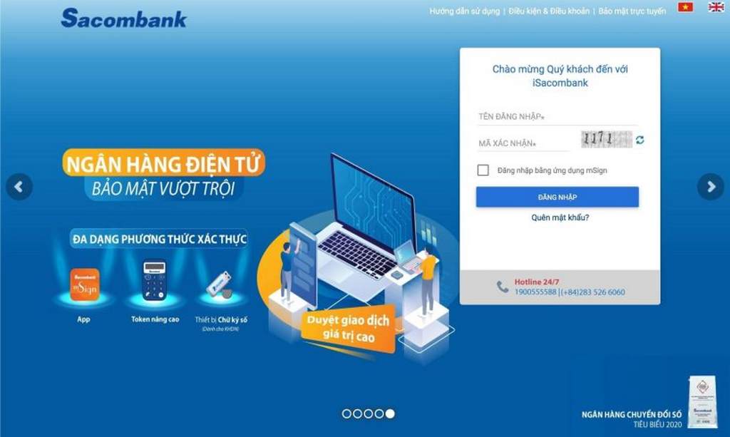 đăng ký internet banking sacombank trực tuyến