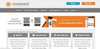 Trang web làm khảo sát Vinaresearch